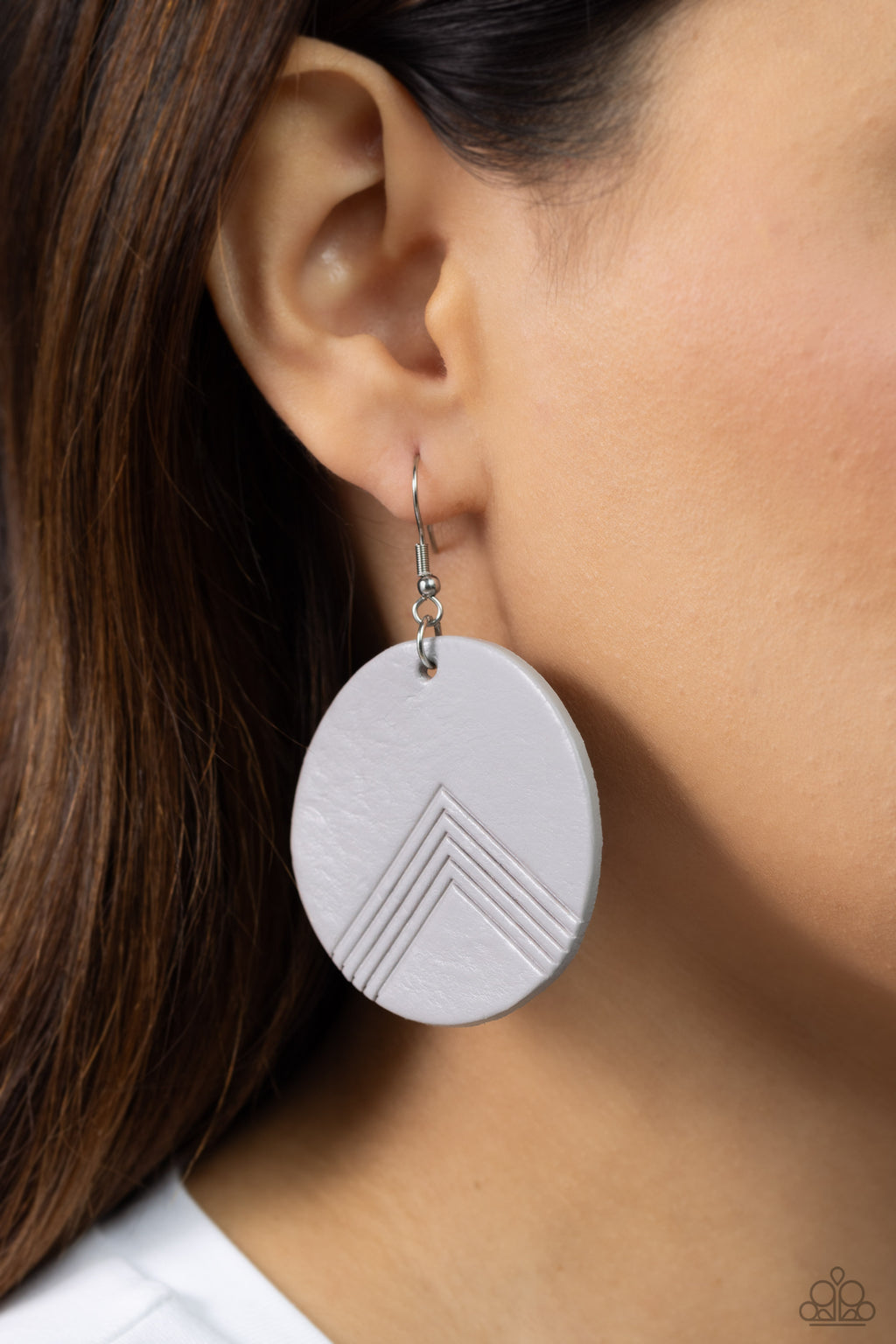Paparazzi On the Edge of Edgy - Silver Earrings