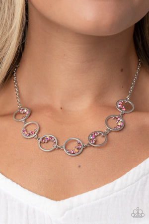 Paparazzi Blissfully Bubbly - Pink Necklace