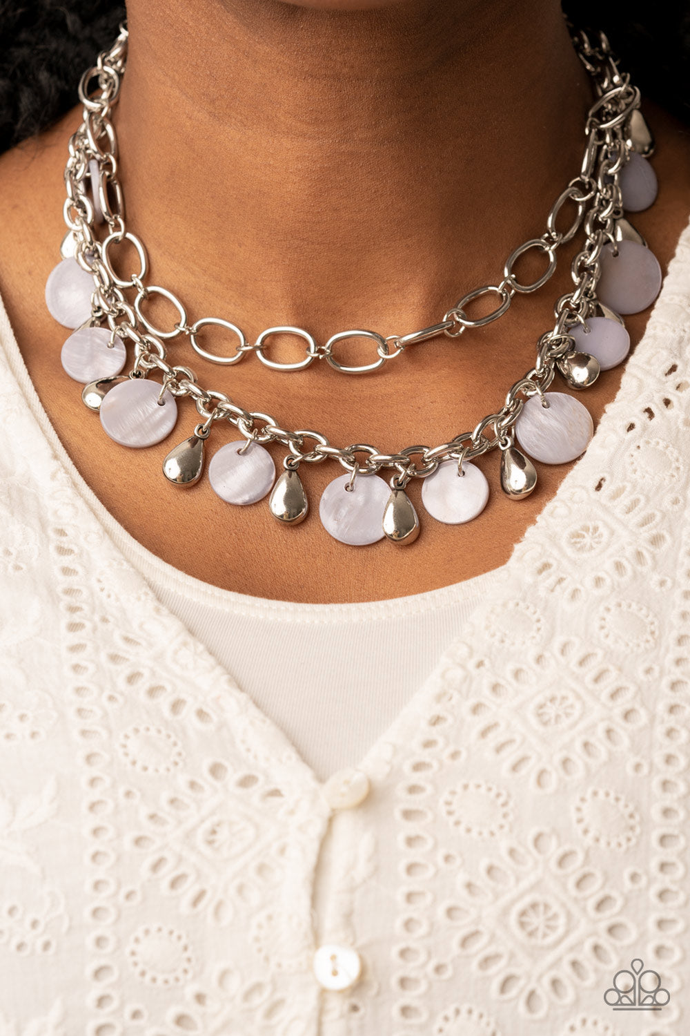 Paparazzi Beachfront Fabulous - Silver Necklace