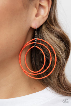 Paparazzi Colorfully Circulating - Orange Earrings
