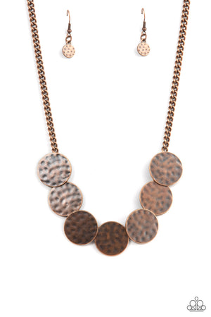 Paparazzi Flip a Coin - Copper Necklace