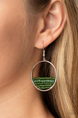 Paparazzi Head-Over-Horizons - Green Earrings