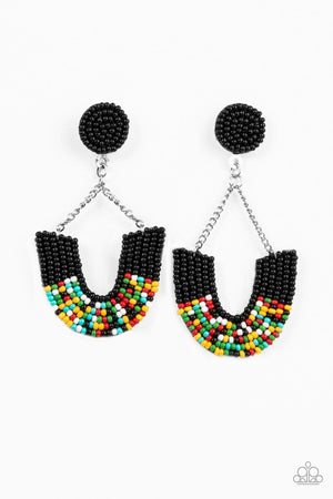 Paparazzi Make it RAINBOW - Black Earrings