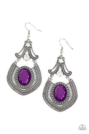 Paparazzi Panama Palace - Purple Earrings