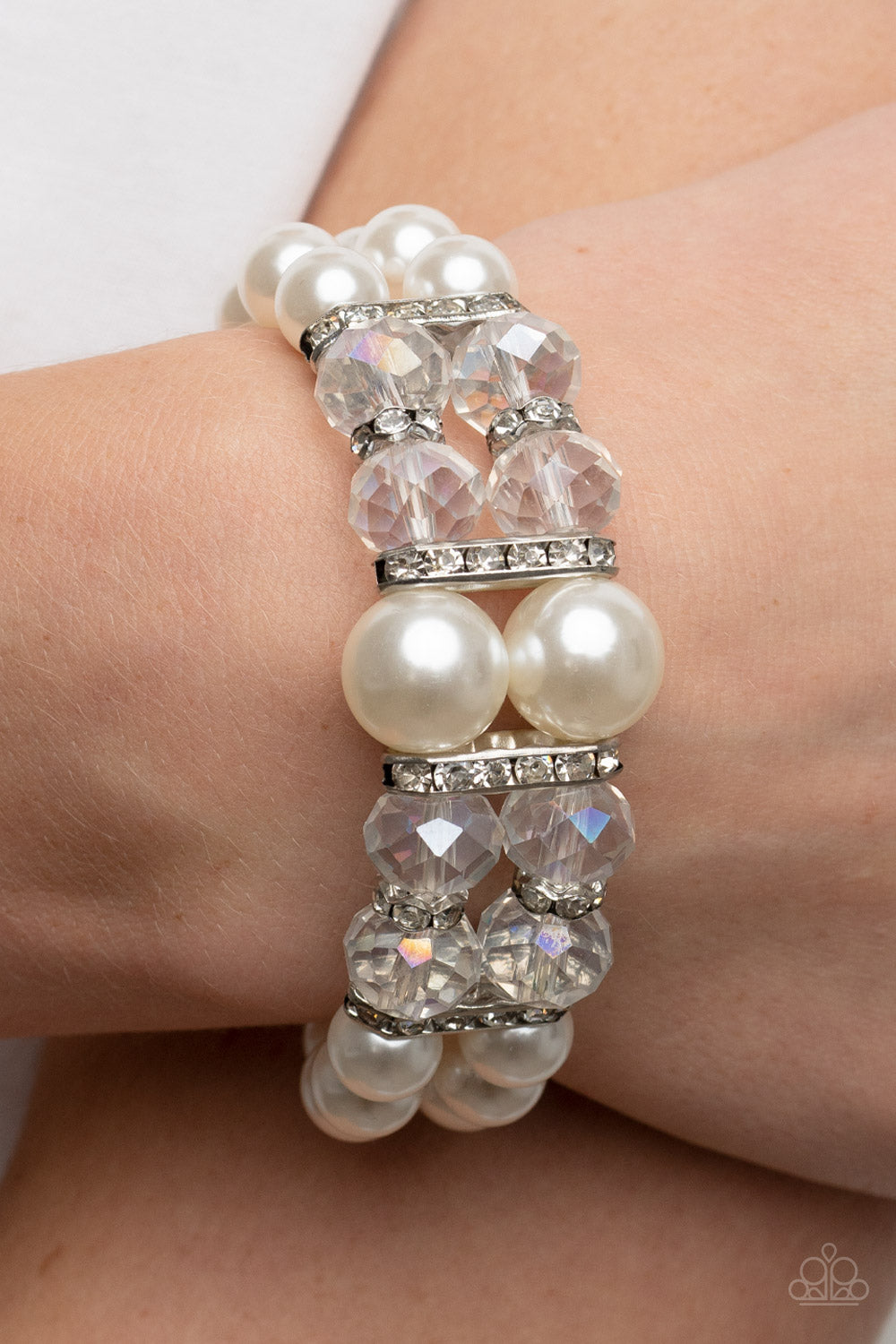 Paparazzi Timelessly Tea Party - White Bracelet