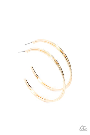 Paparazzi Monochromatic Curves - Gold Earrings