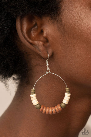 Paparazzi Earthy Esteem - Brown Earrings