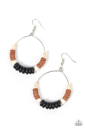 Paparazzi Earthy Esteem - Black Earrings