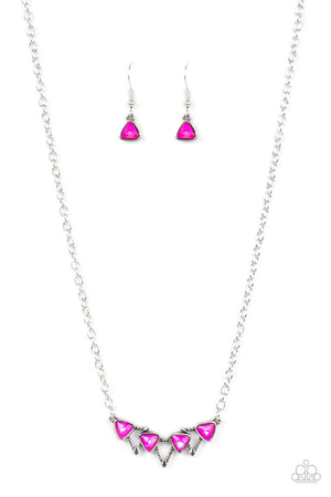 Paparazzi Pyramid Prowl - Pink Necklace