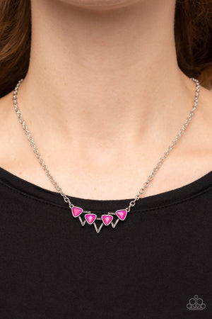 Paparazzi Pyramid Prowl - Pink Necklace