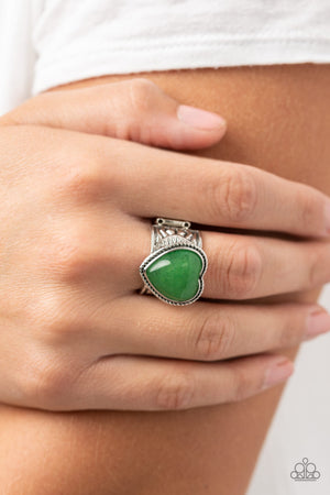 Paparazzi Stone Age Admirer - Green Ring
