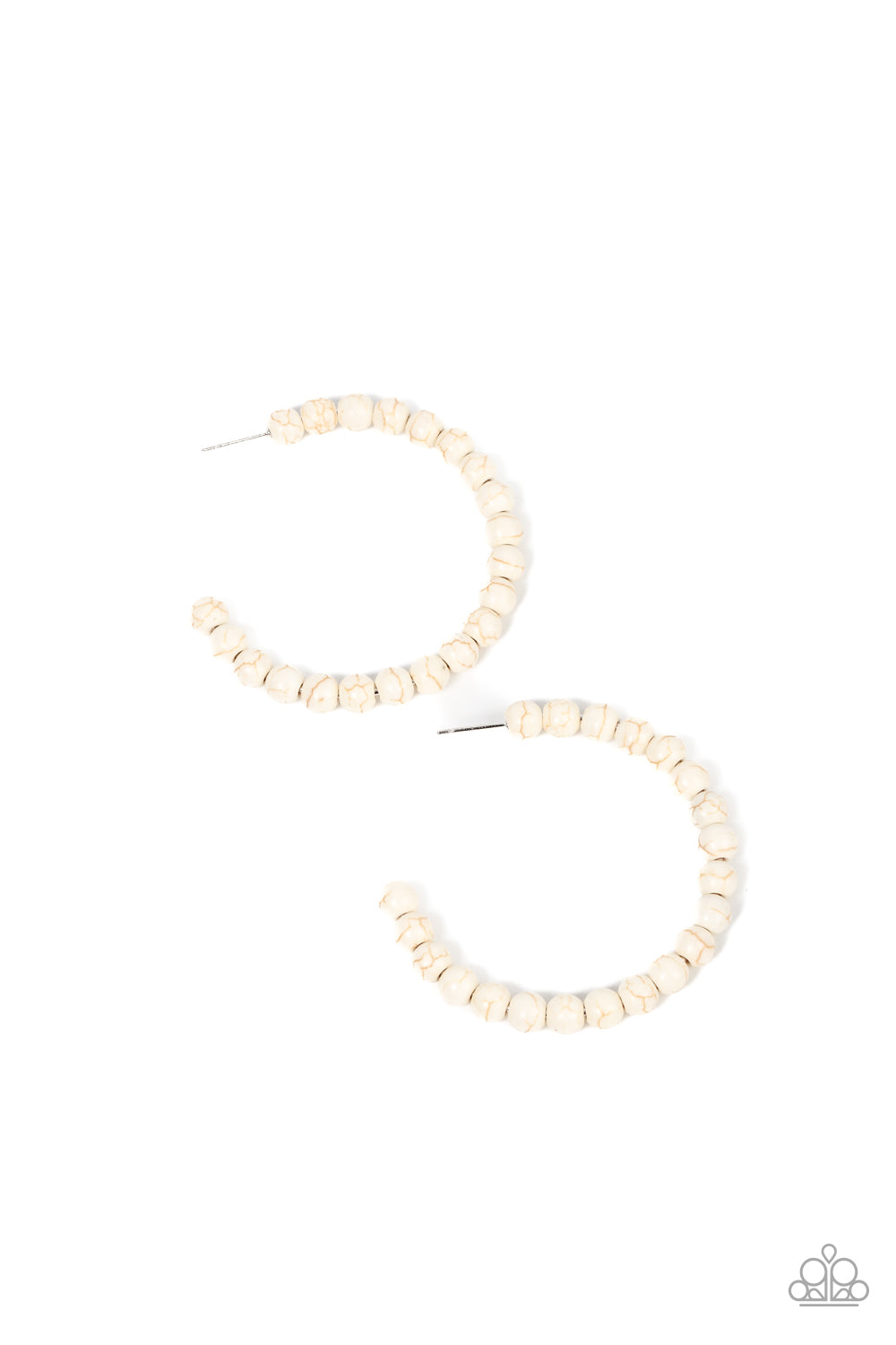 Paparazzi Rural Retrograde - White Earrings