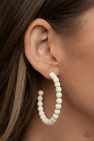 Paparazzi Rural Retrograde - White Earrings