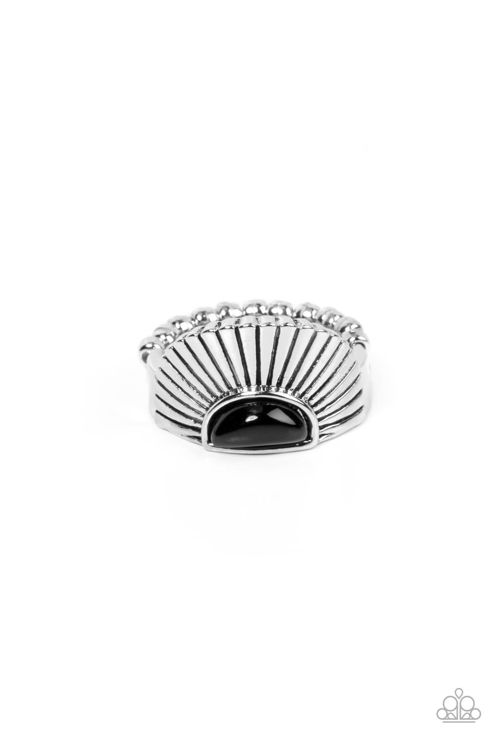 Paparazzi Fabulously FAN-tabulous - Black Ring