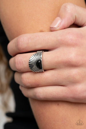 Paparazzi Fabulously FAN-tabulous - Black Ring
