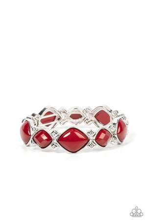 Paparazzi Boldly BEAD-azzled - Red Bracelet