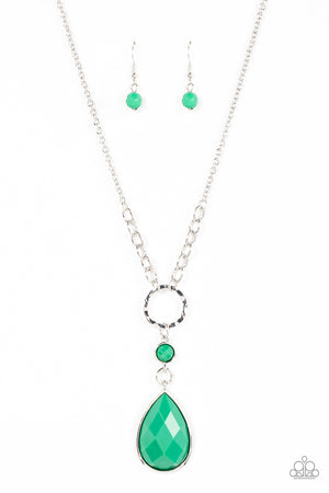 Paparazzi Valley Girl Glamour - Green Necklace