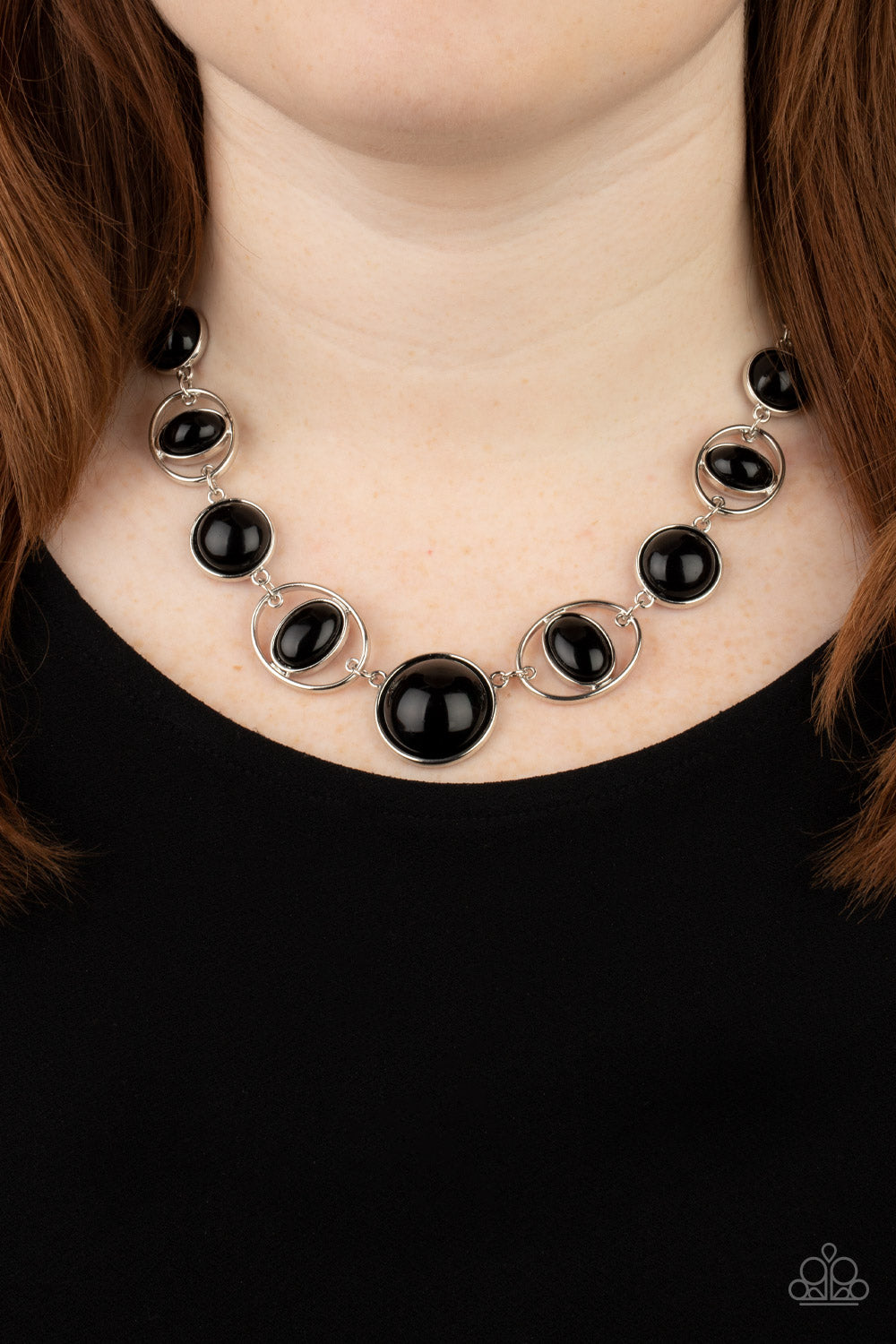 Paparazzi Eye of the BEAD-holder - Black Necklace