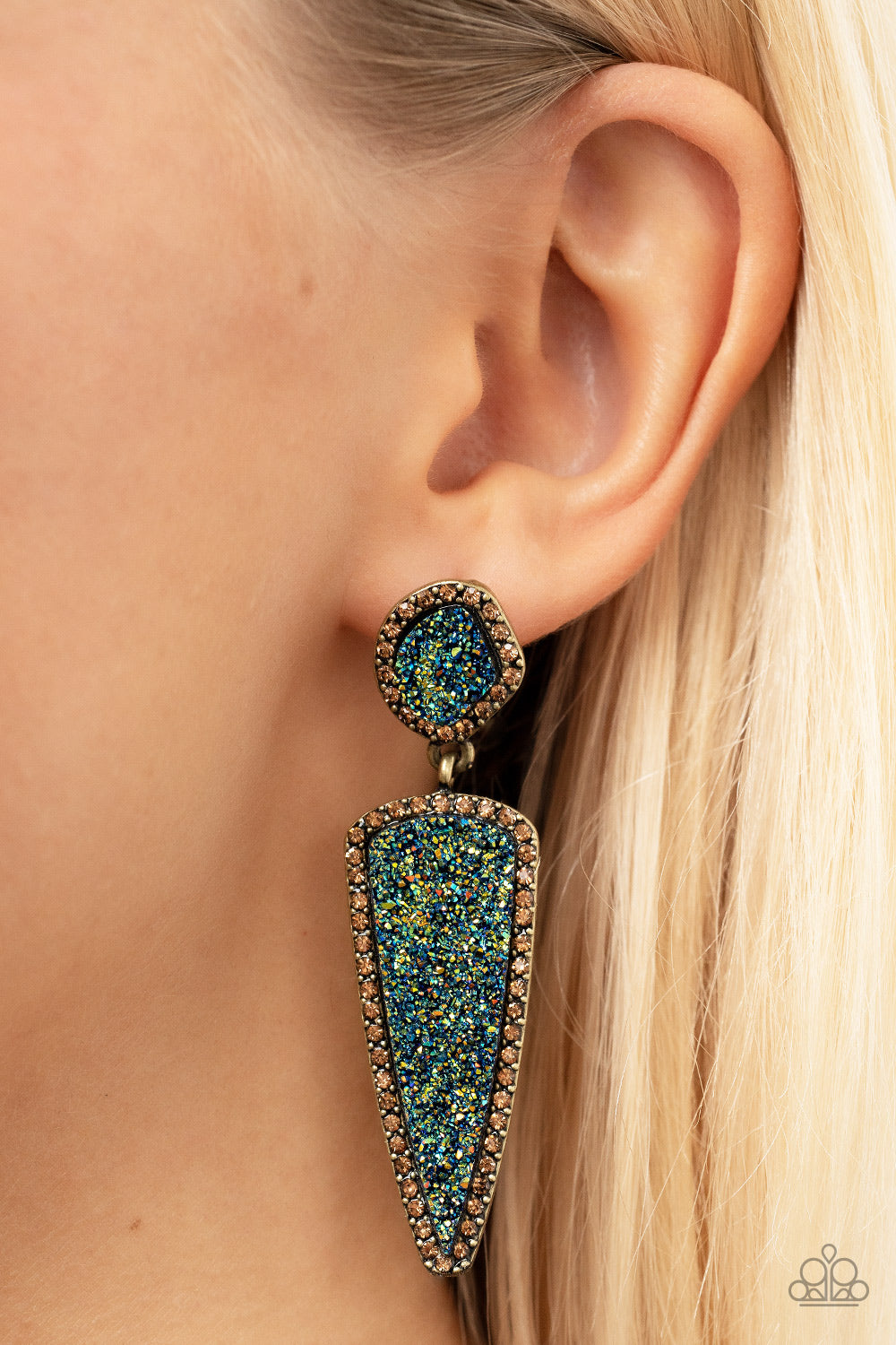 Paparazzi Druzy Desire - Brass Earrings