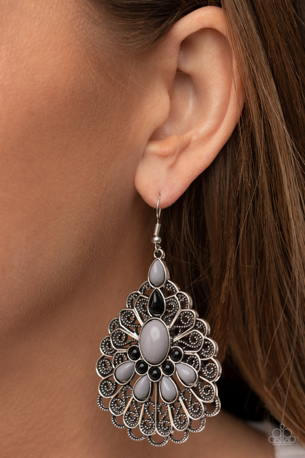 Paparazzi Peacock Prance - Silver Earrings