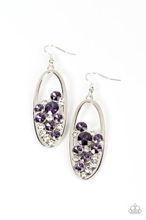 Paparazzi Prismatic Poker Face - Purple Earrings