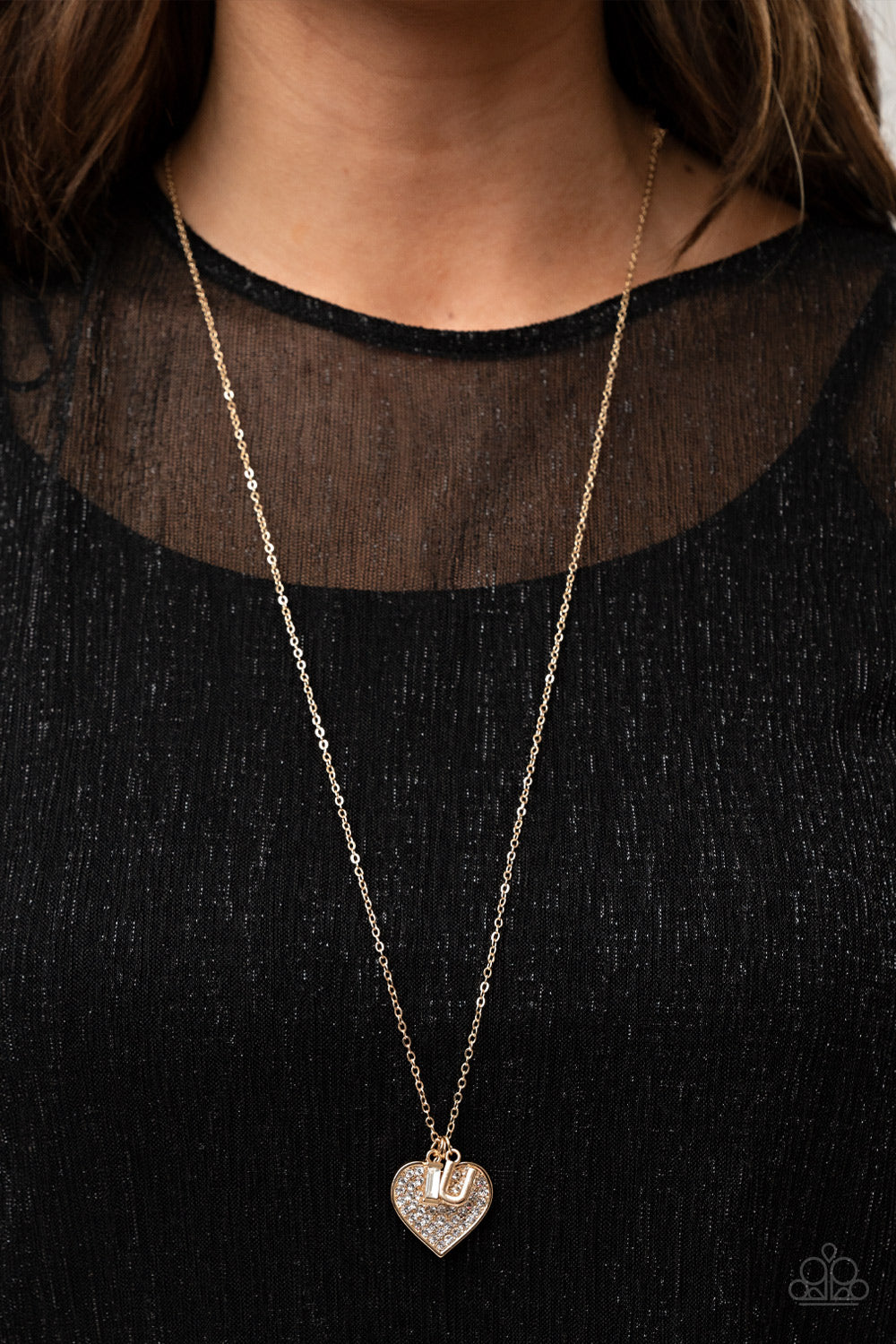 Paparazzi Letters of Love - Gold Necklace and Declaration of Love Gold Bracelet