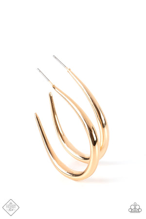 Paparazzi CURVE Your Appetite - Gold Earrings