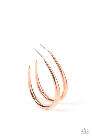 Paparazzi CURVE Your Appetite - Copper Earrings