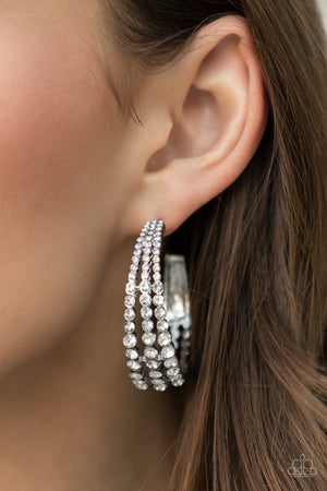 Paparazzi EMP 2022 Exclusive - Cosmopolitan Cool White Earrings