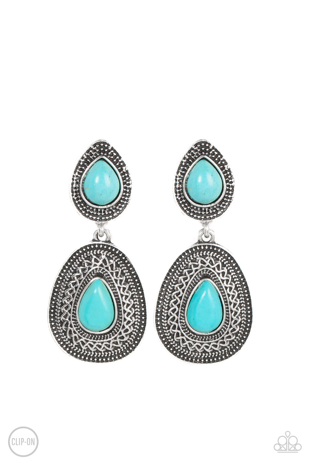 Paparazzi Country Soul - Blue Clip-On Earrings