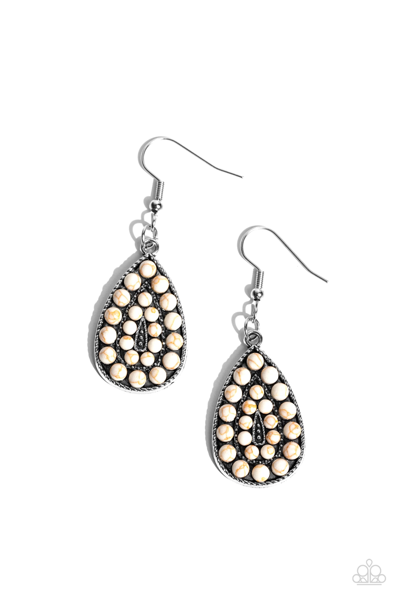 Paparazzi Rural Replica - White Earrings