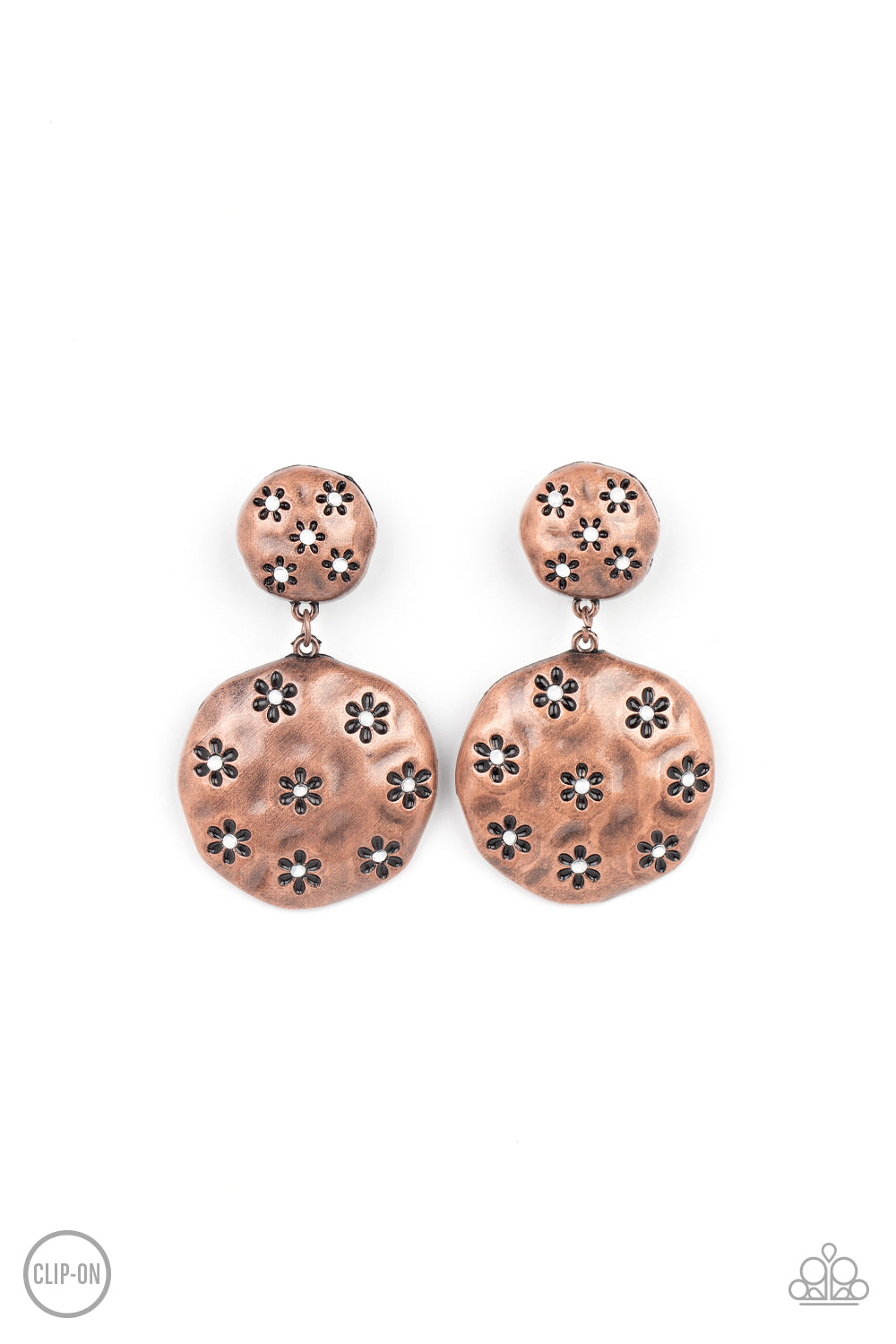 Paparazzi Industrial Fairytale - Copper Clip-On Earrings