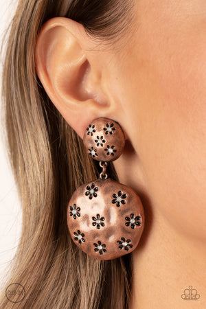 Paparazzi Industrial Fairytale - Copper Clip-On Earrings