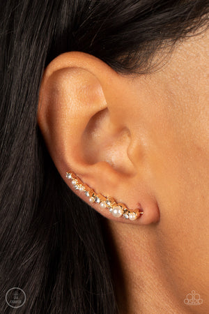 Paparazzi Couture Crawl - Gold Ear Crawlers