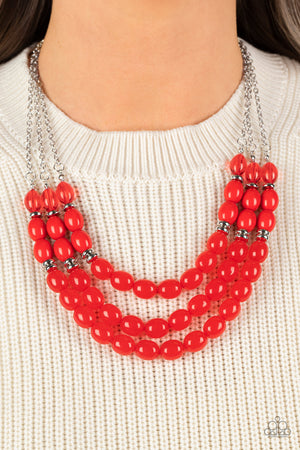 Paparazzi Coastal Cruise - Red Necklace