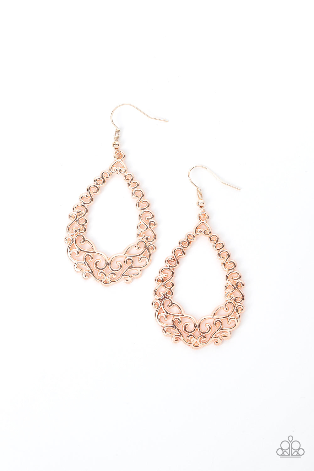 Paparazzi Granada Garland - Rose Gold Earrings