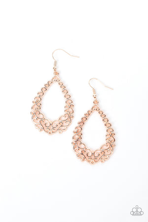 Paparazzi Granada Garland - Rose Gold Earrings