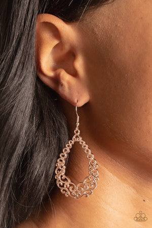 Paparazzi Granada Garland - Rose Gold Earrings