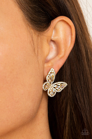 Paparazzi Smooth Like FLUTTER - Gold Earrings