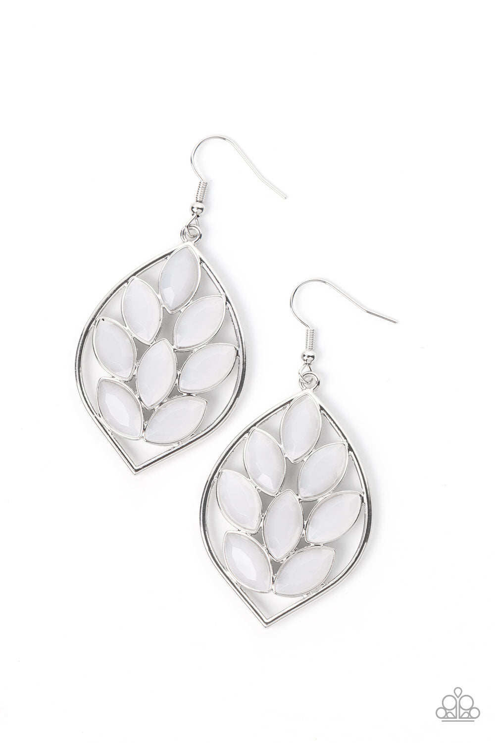 Paparazzi Glacial Glades - White Earrings
