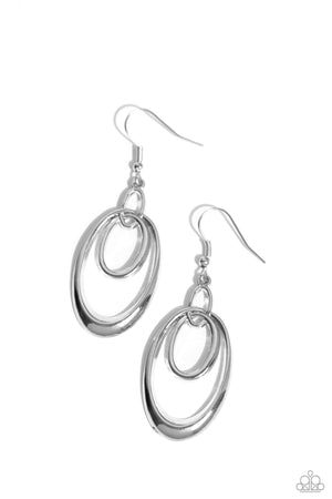Paparazzi So OVAL-Rated - Silver Earrings