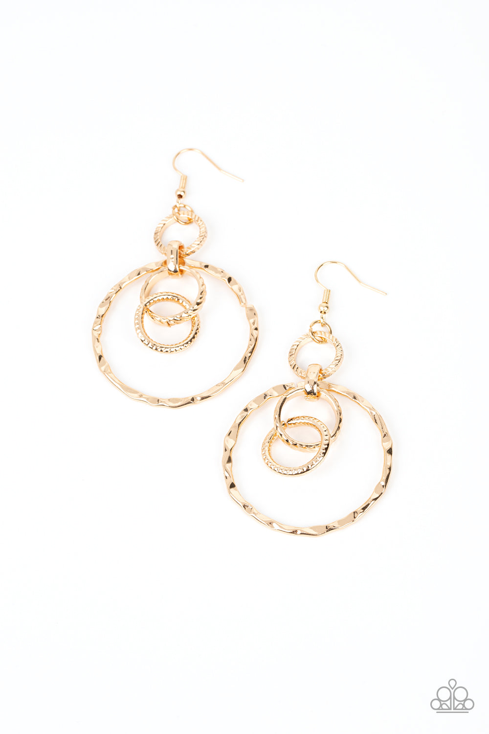 Paparazzi Twisted Temptation - Gold Earrings