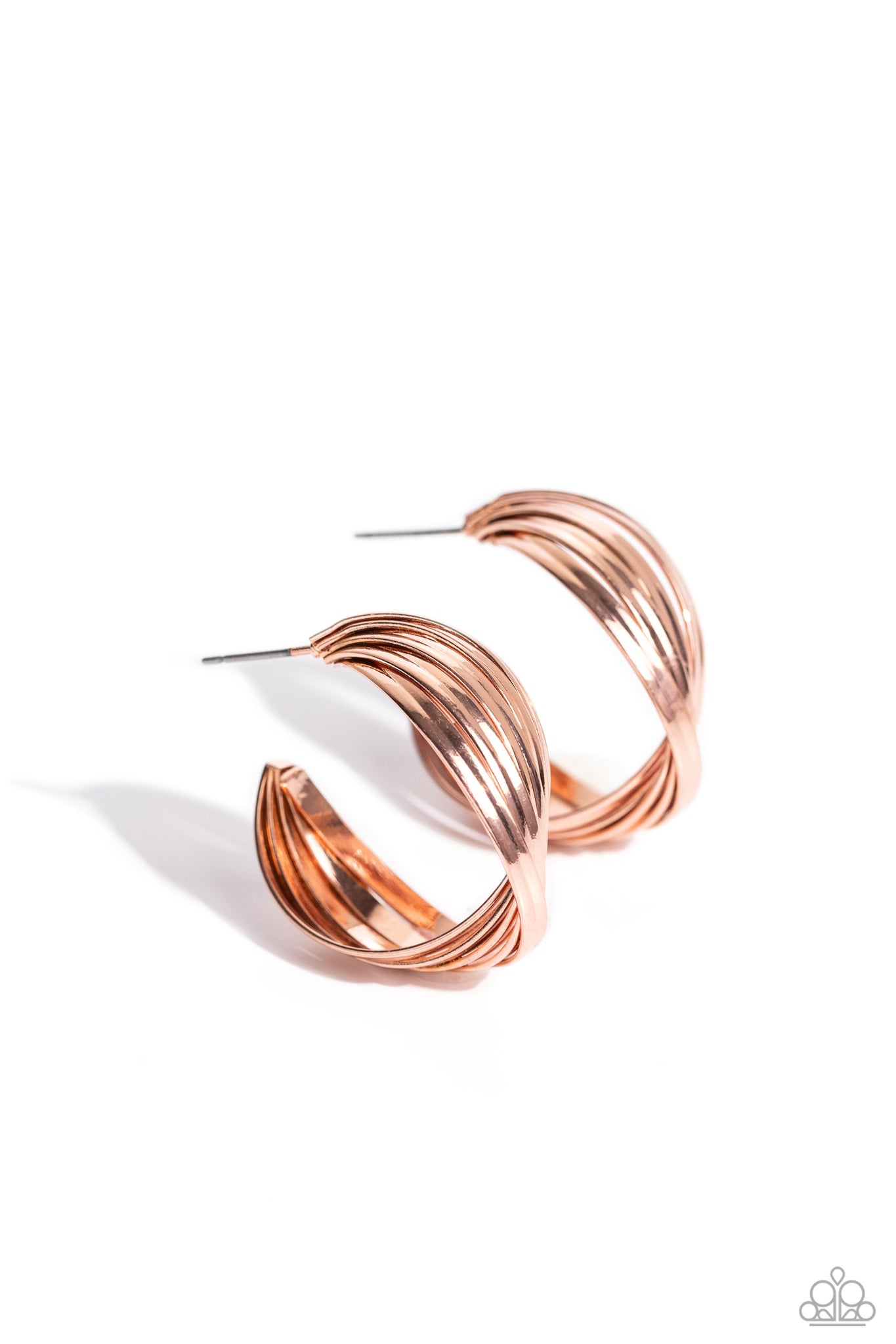 Paparazzi Curvy and Worthy - Copper Earrings