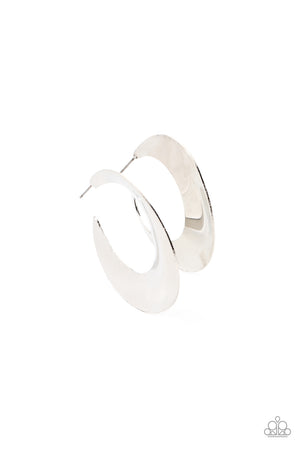 Paparazzi Power Curves - Silver Earrings