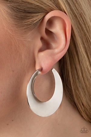 Paparazzi Power Curves - Silver Earrings