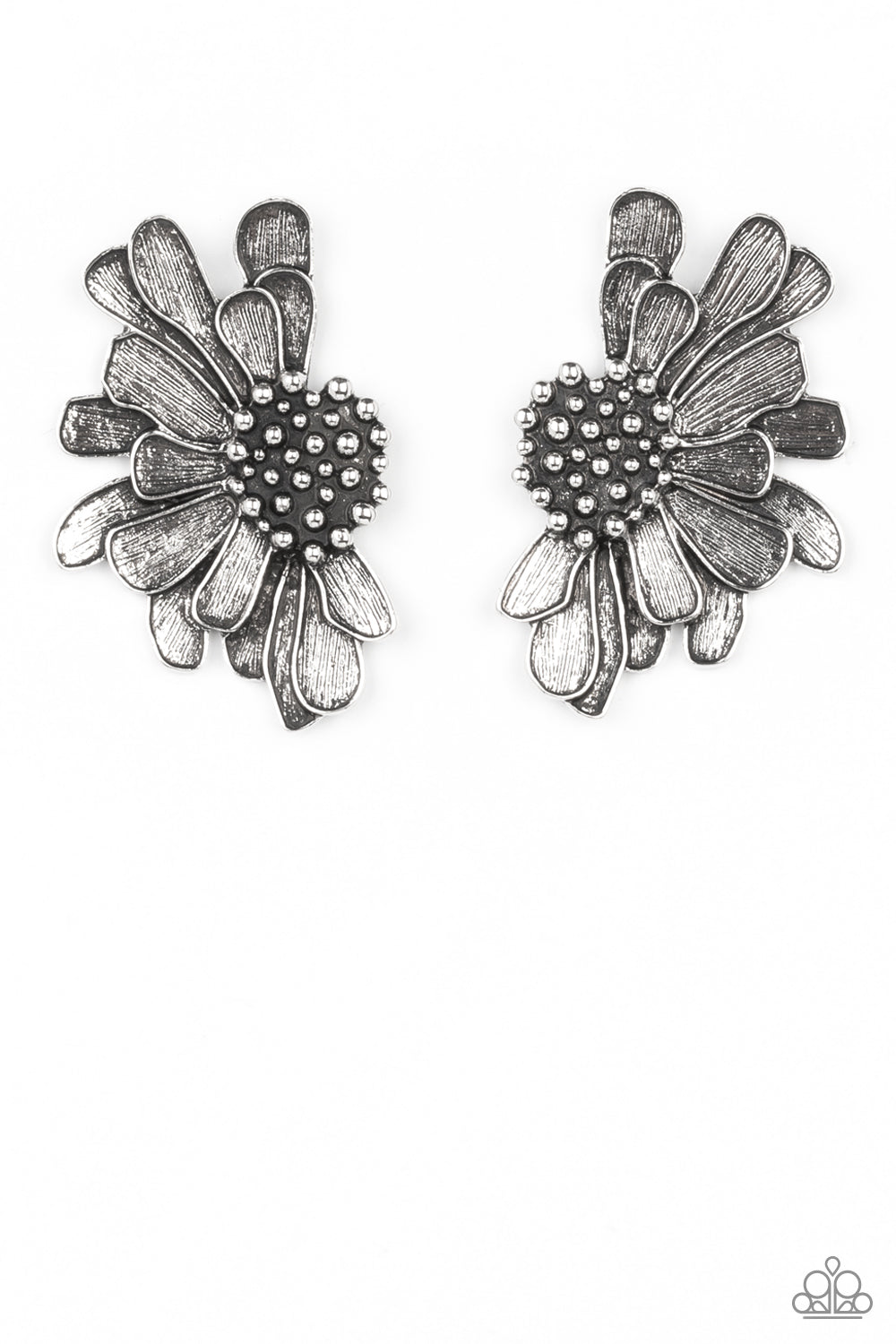 Paparazzi Life of the Party Exclusive April 2022 - Farmstead Meadow Silver Earrings