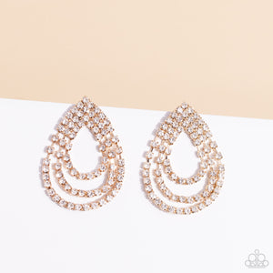 Paparazzi Take a POWER Stance - Gold Earrings