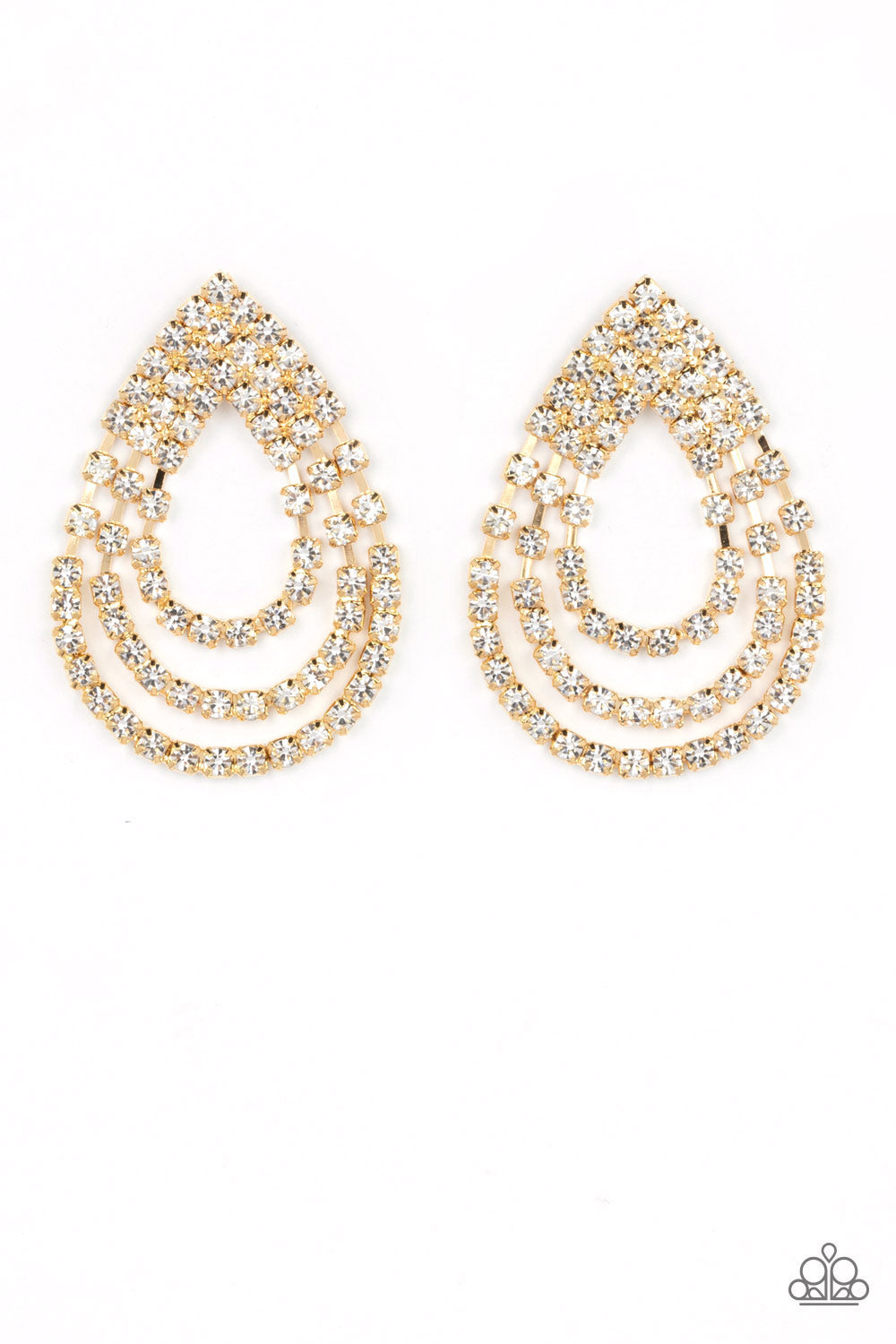 Paparazzi Take a POWER Stance - Gold Earrings