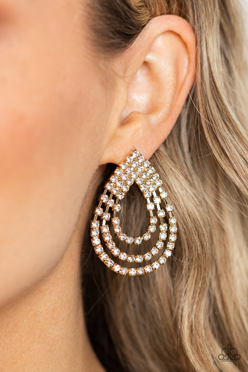 Paparazzi Take a POWER Stance - Gold Earrings
