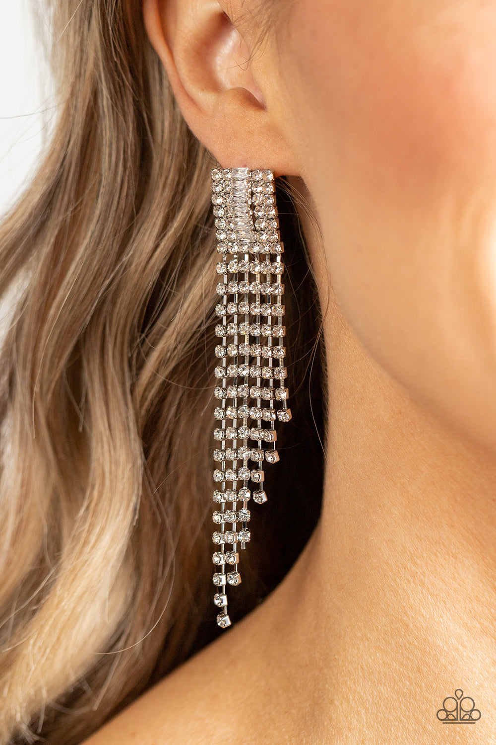 Paparazzi A-Lister Affirmations - White Earrings